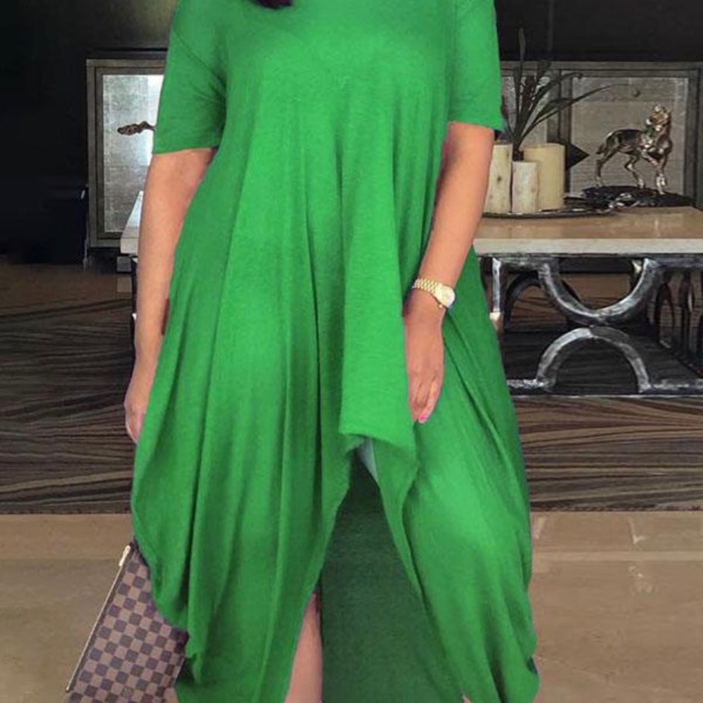 Boat neck loose fit tent dress in vibrant colors